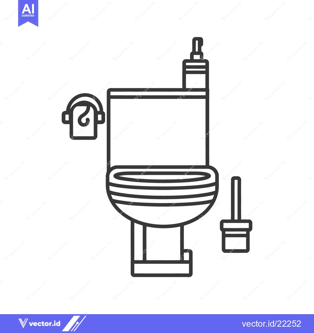 Premium Vector of Simple illustrated depiction of a bathroom toilet with accessories sho