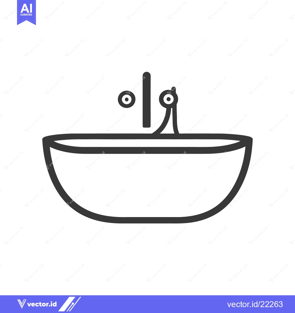 Premium Vector of A Simple Illustration of a Bathroom Sink Fixture