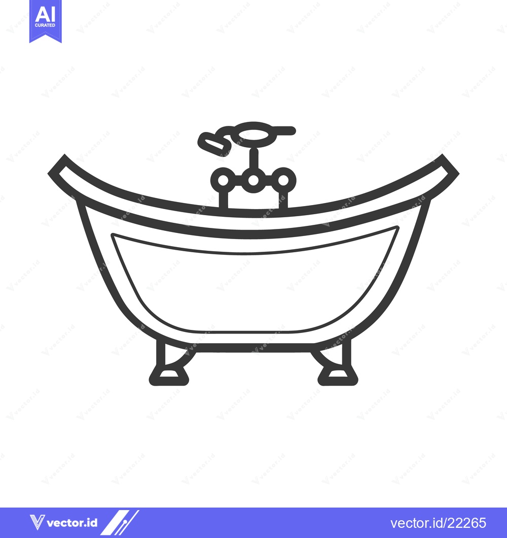 Premium Vector of A simple graphic illustration depicting an elegant bathtub design