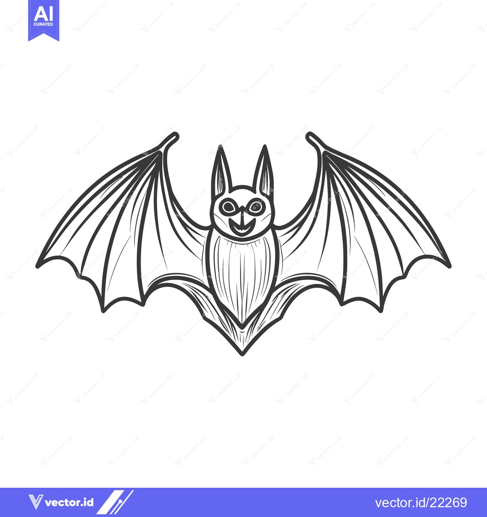 Premium Vector dari A friendly sketched depiction of a flying mammal creature