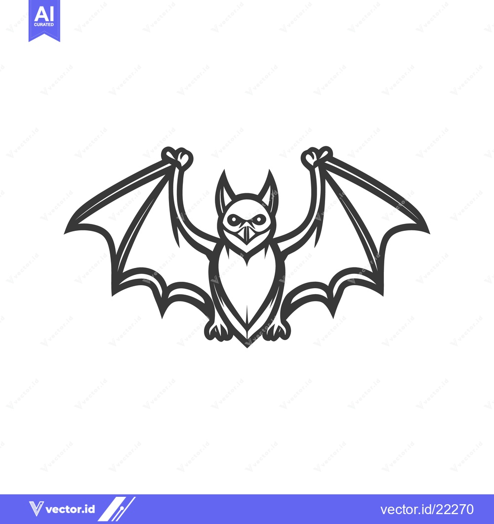 Premium Vector dari Vector illustration of a stylized bat with outstretched wings and arms
