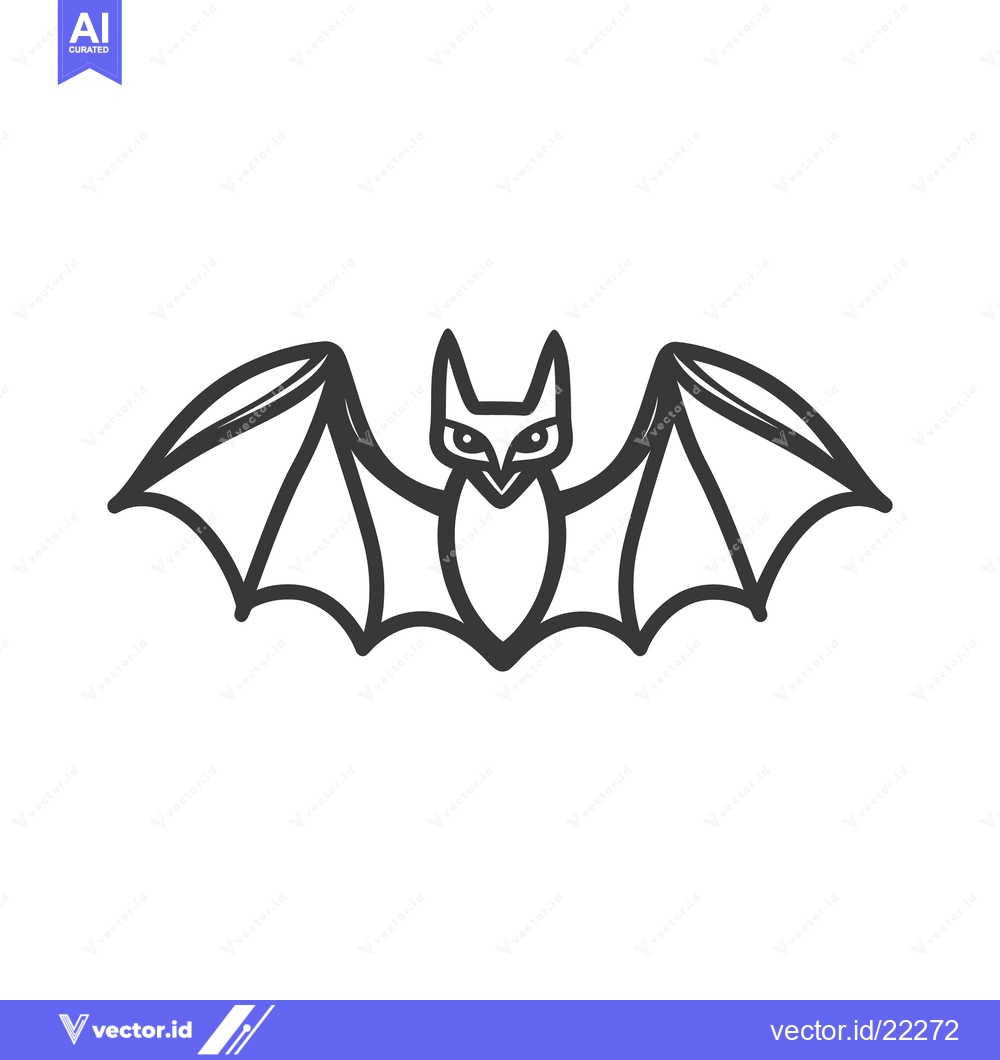 Premium Vector dari A minimalistic line art depiction of a flying bat creature