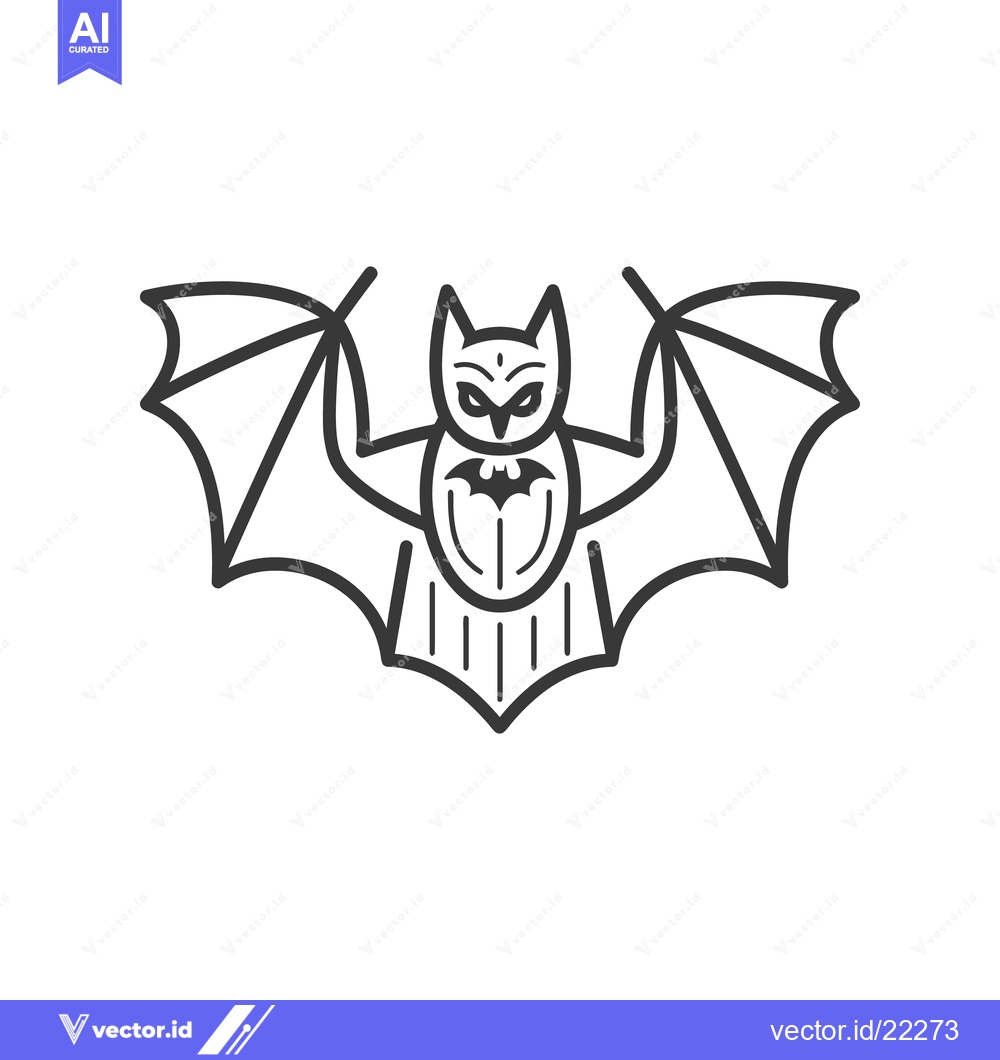 Premium Vector dari A symmetrical monochrome illustration of a flying mammal with wings