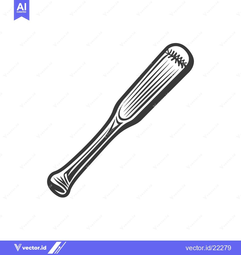 Premium Vector dari A stylized illustration showing a black and white baseball bat