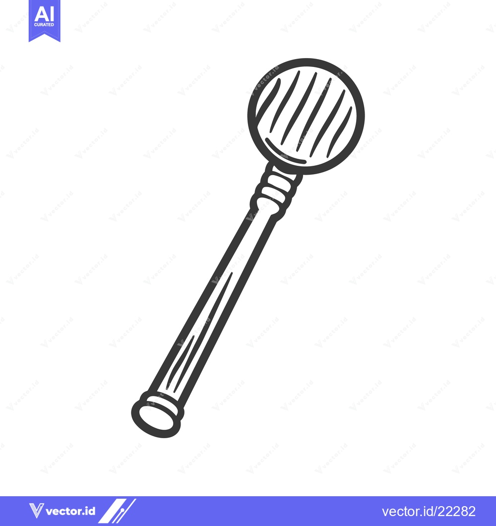 Premium Vector of Simple sketched illustration of a dental mirror on white background