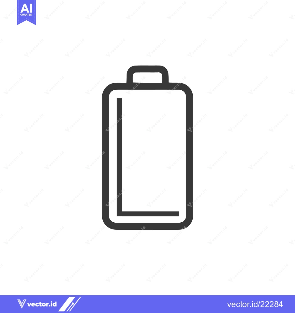 Premium Vector of Minimalist Battery Icon: Empty Charge Indicator on White Background