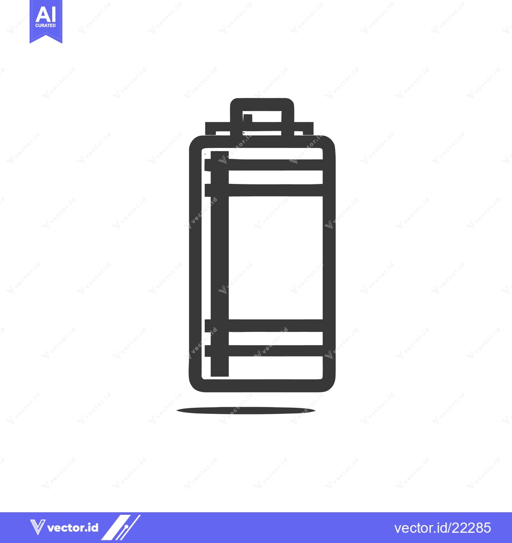 Premium Vector dari Minimalist Battery Icon with Bold Outline and Shadow Detail
