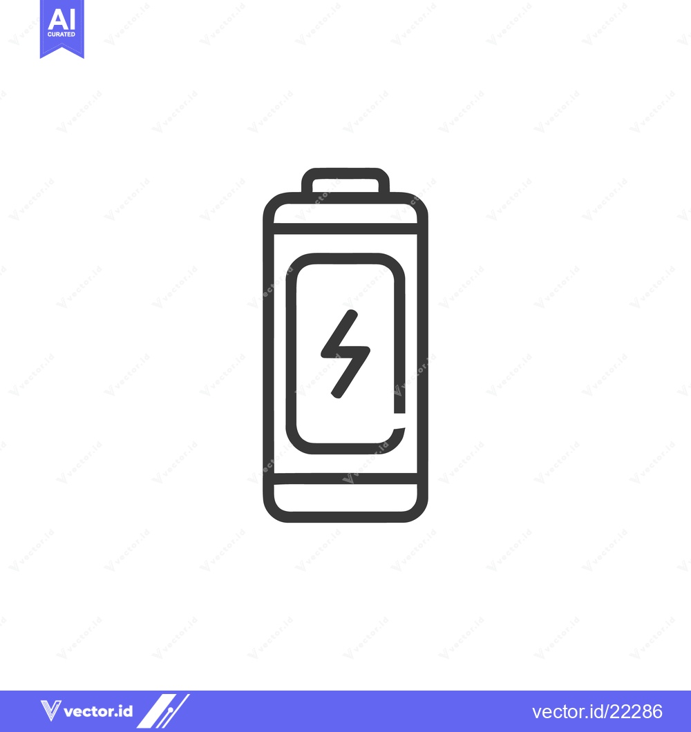 Premium Vector dari Minimalist Line Art Battery Icon: Energy Power Symbol