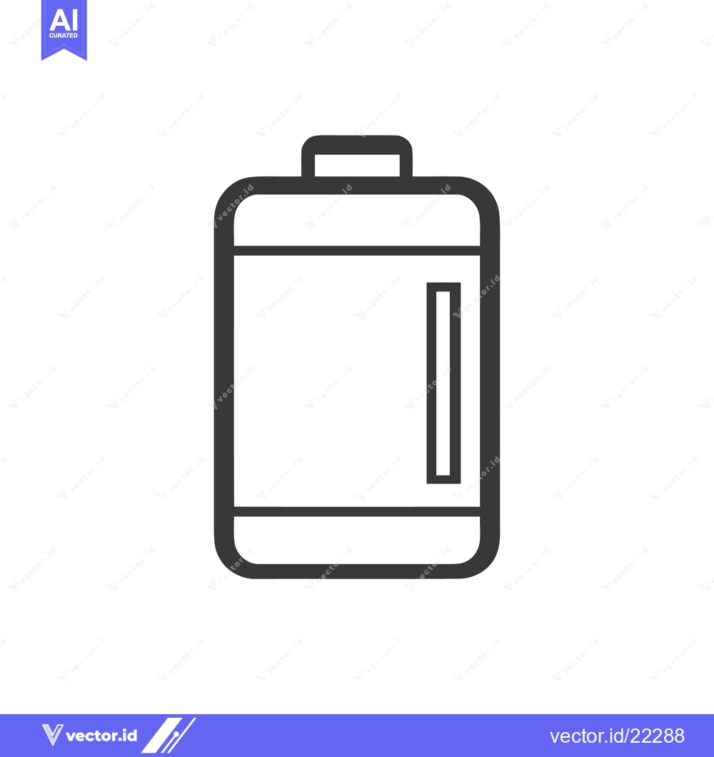 Premium Vector dari Minimalist Gray Outline Icon of a Portable Refrigerator on White Backg
