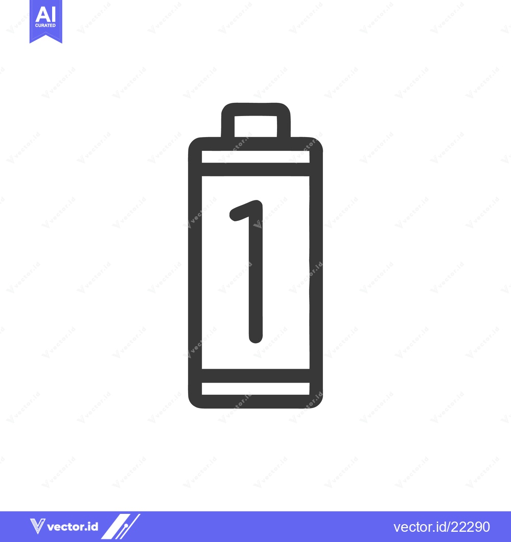 Premium Vector dari Battery 1 Bar Icon Line Art Icon  1053