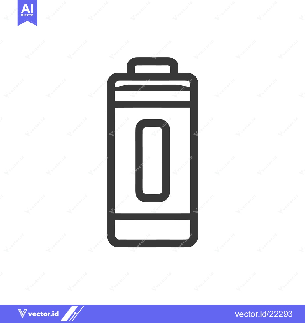 Premium Vector of Minimalist Battery Icon: Modern, Clean Design on White Background, Ene