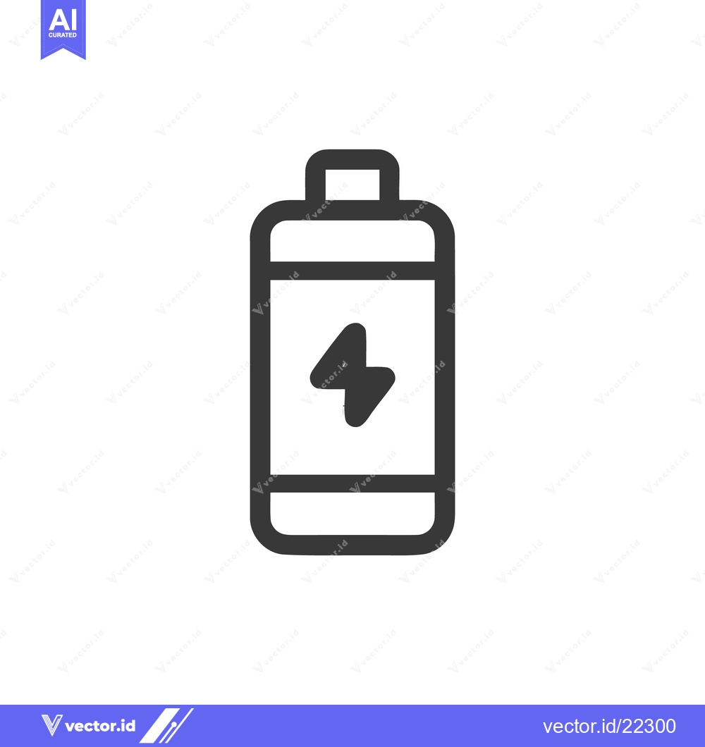 Premium Vector dari Simple, Modern Battery Icon with Charging Symbol