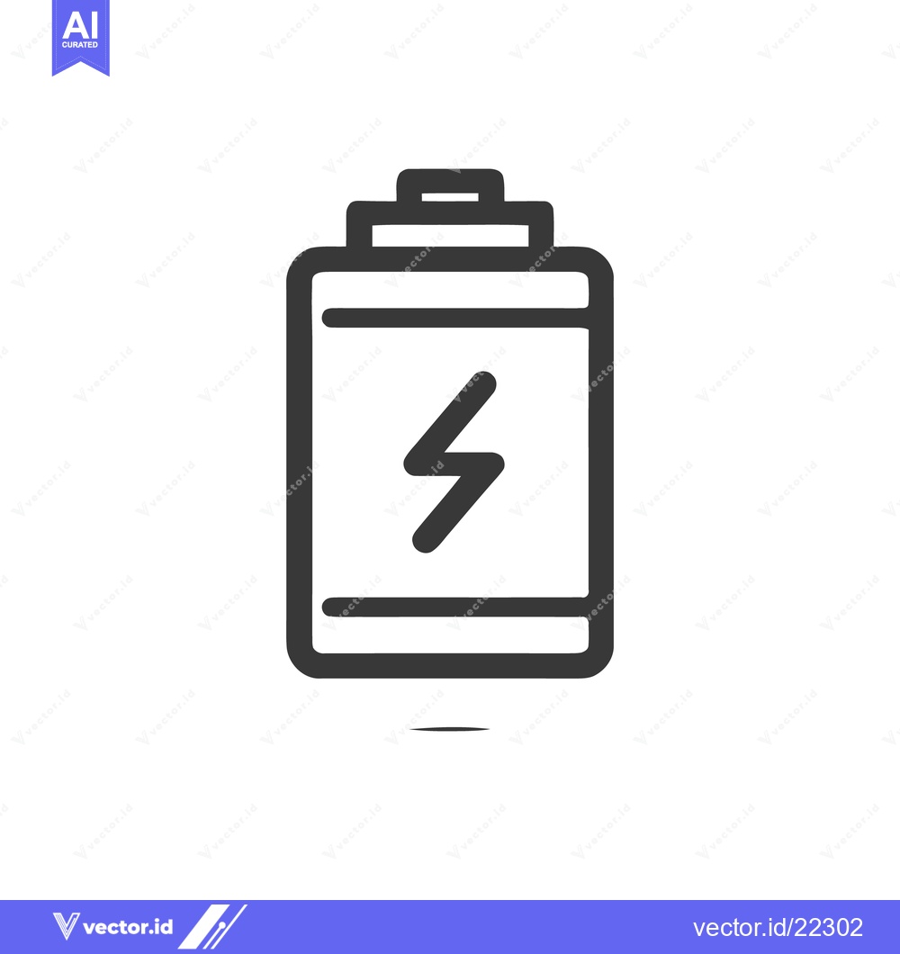 Premium Vector dari Simple, Modern Battery Icon with Lightning Bolt