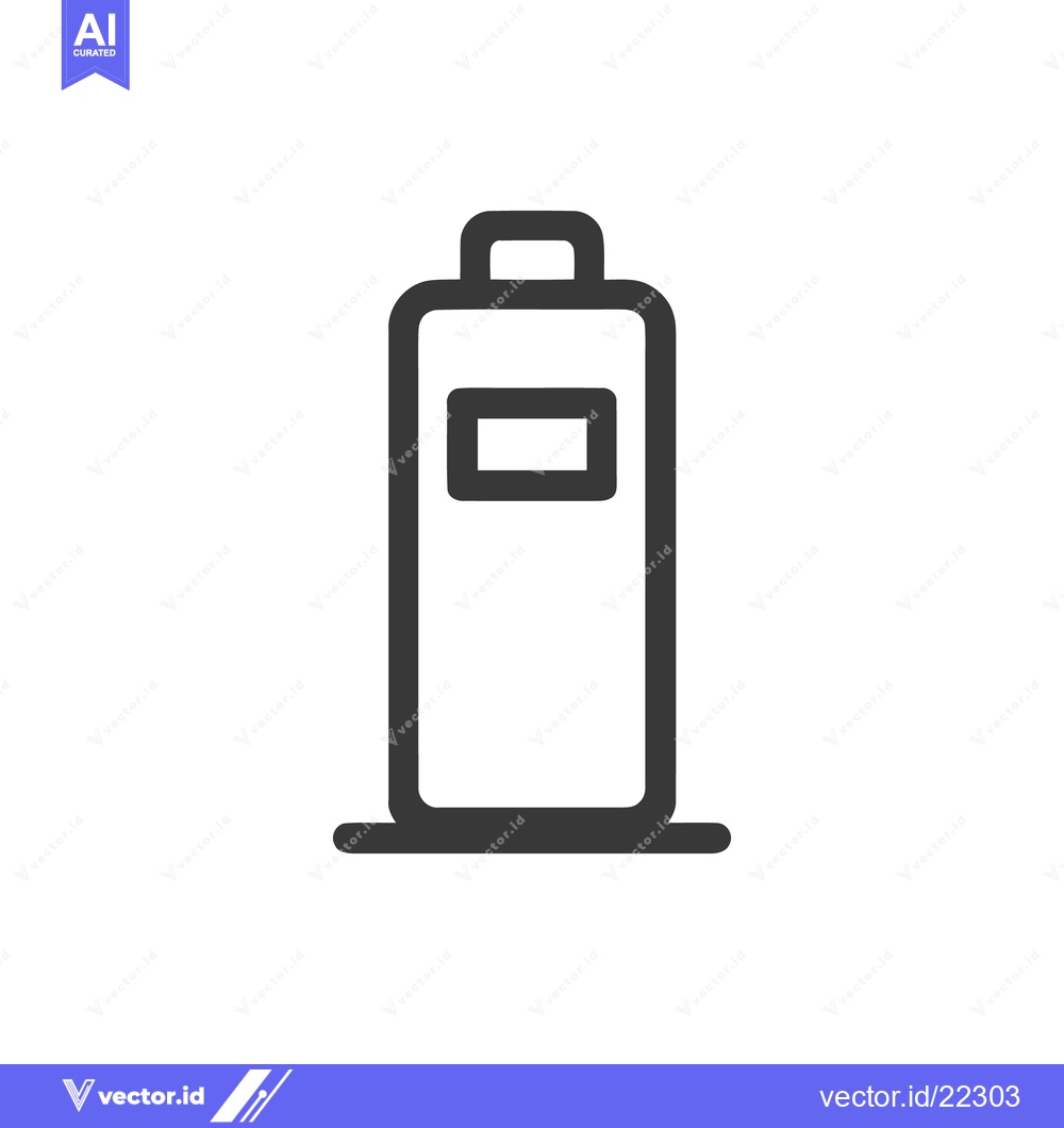 Premium Vector of Minimalist Black Outline Icon of a Trash Can on White Background