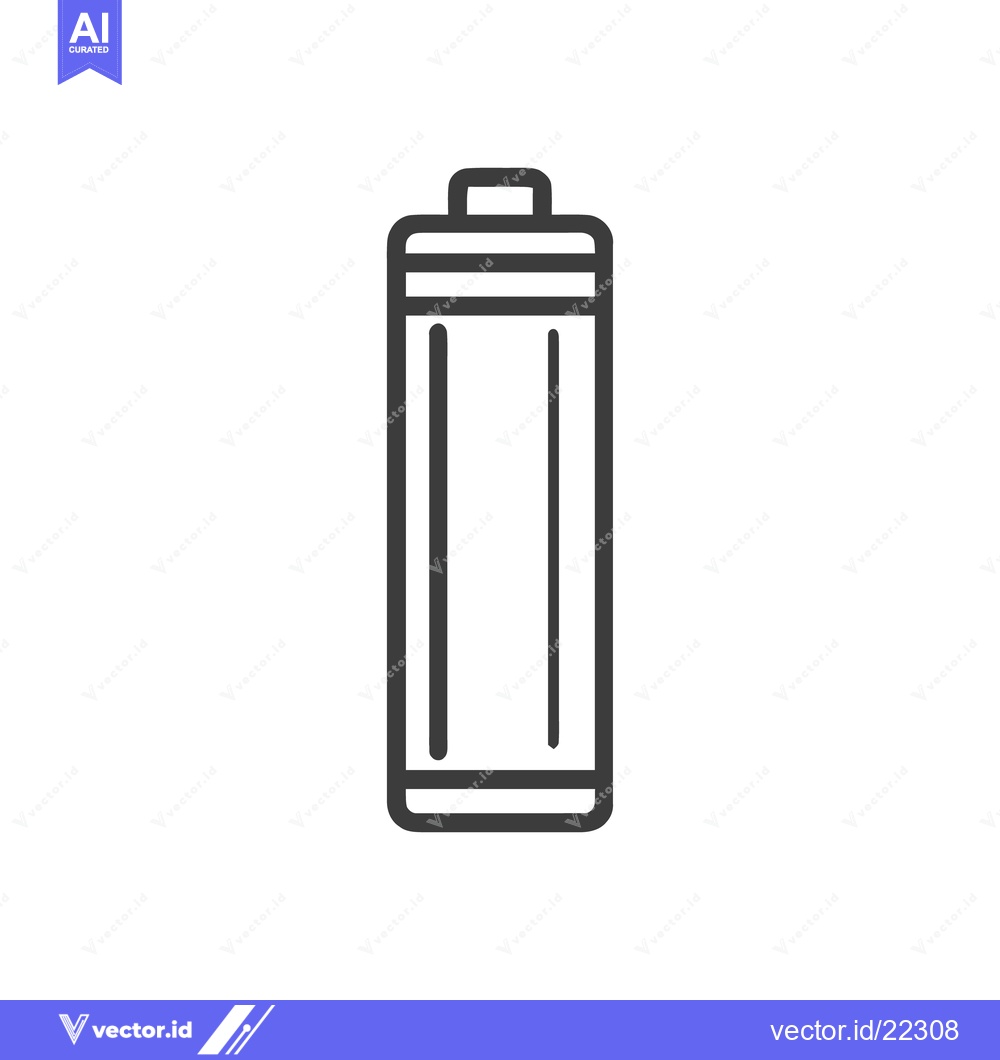 Premium Vector of Minimalist Battery Icon: Simple, Clean, and Modern Design on White Bac