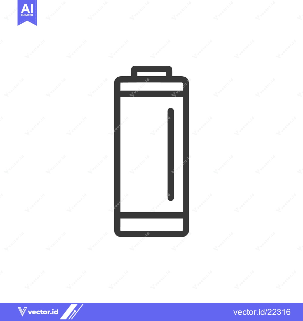 Premium Vector dari Minimalist Battery Icon: Clean Energy Symbol on White Background