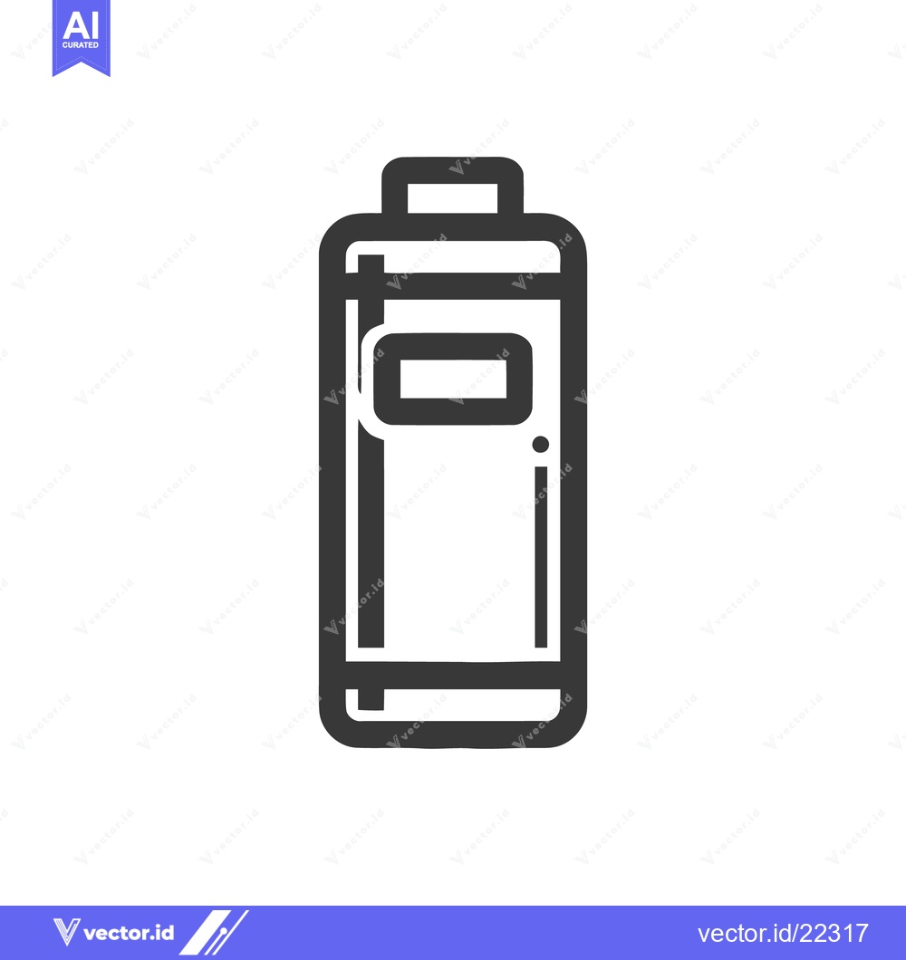 Premium Vector of Minimalist Black Outline Icon of a Battery on White Background