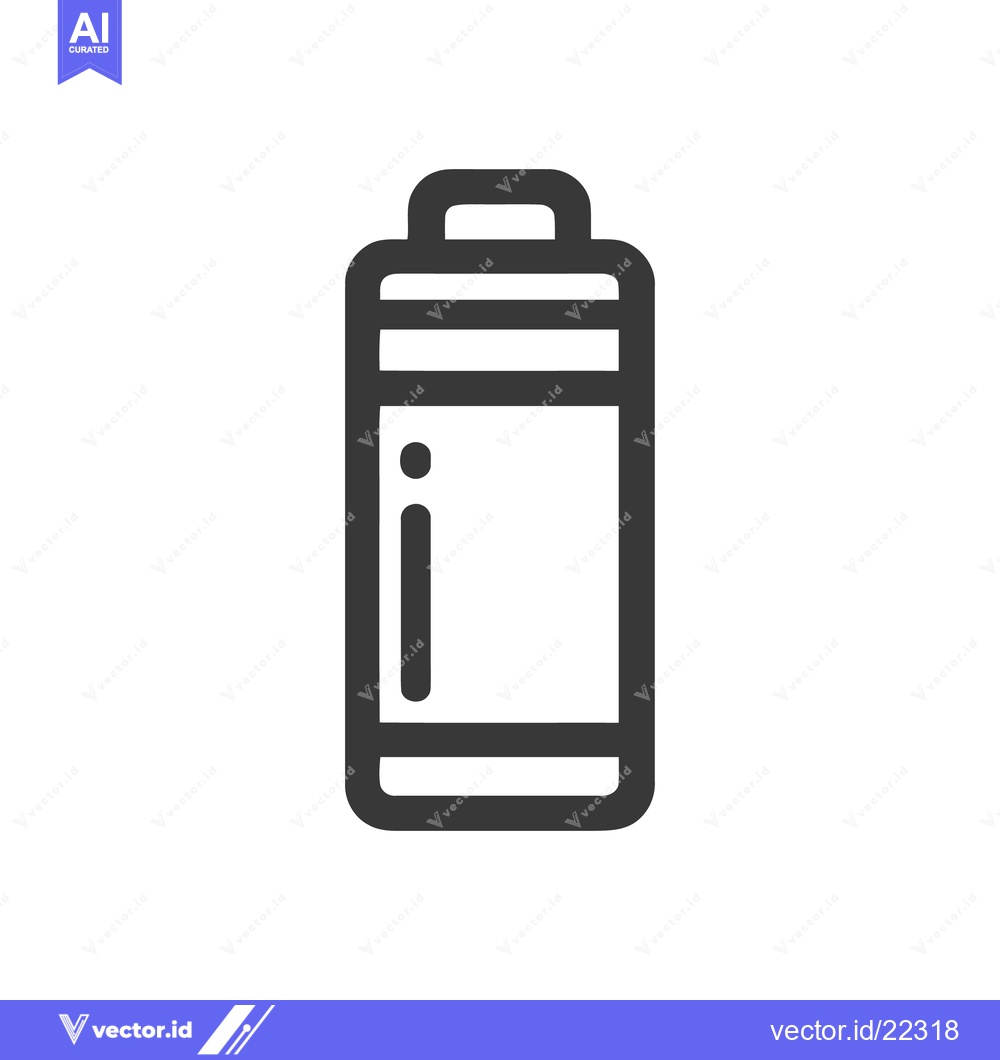 Premium Vector of Minimalist Battery Icon: Energy Symbol in Bold Outline Style