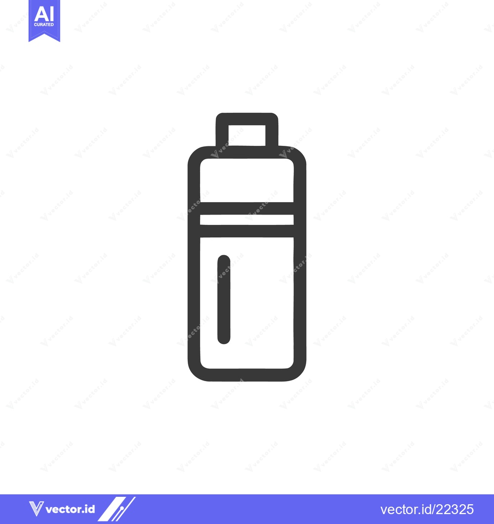 Premium Vector of Minimalist Water Bottle Icon: Clean Line Art on White Background