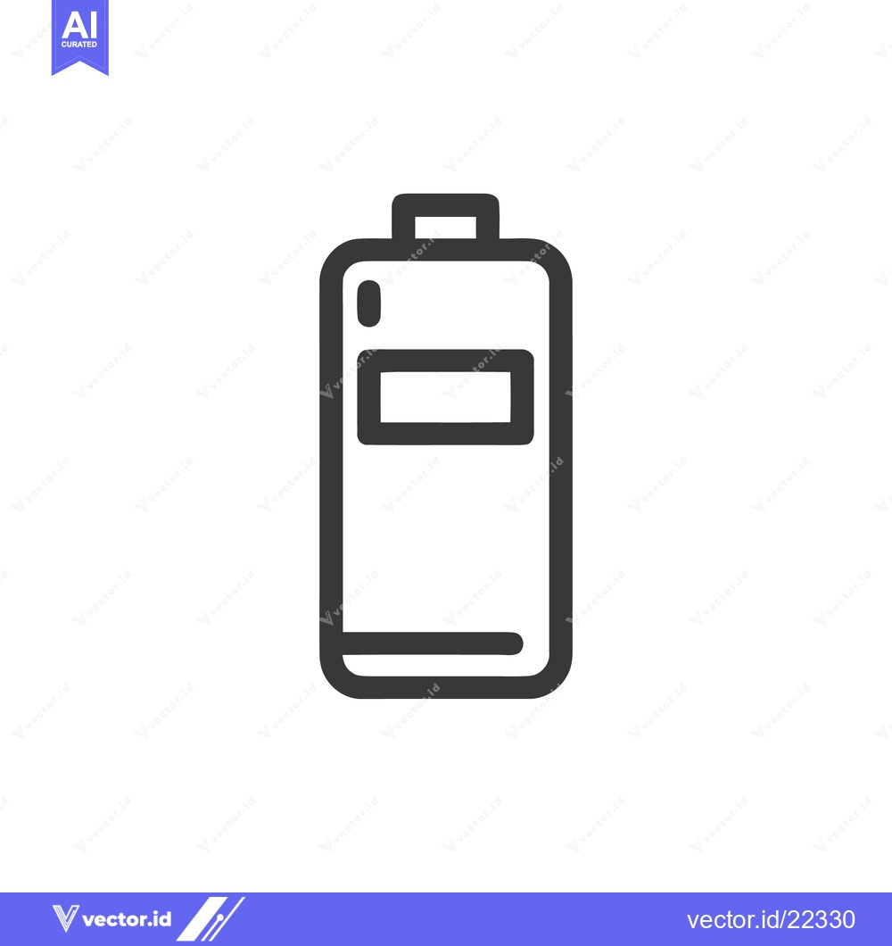 Premium Vector of Minimalist Battery Icon: Clean, Modern Design on White Background