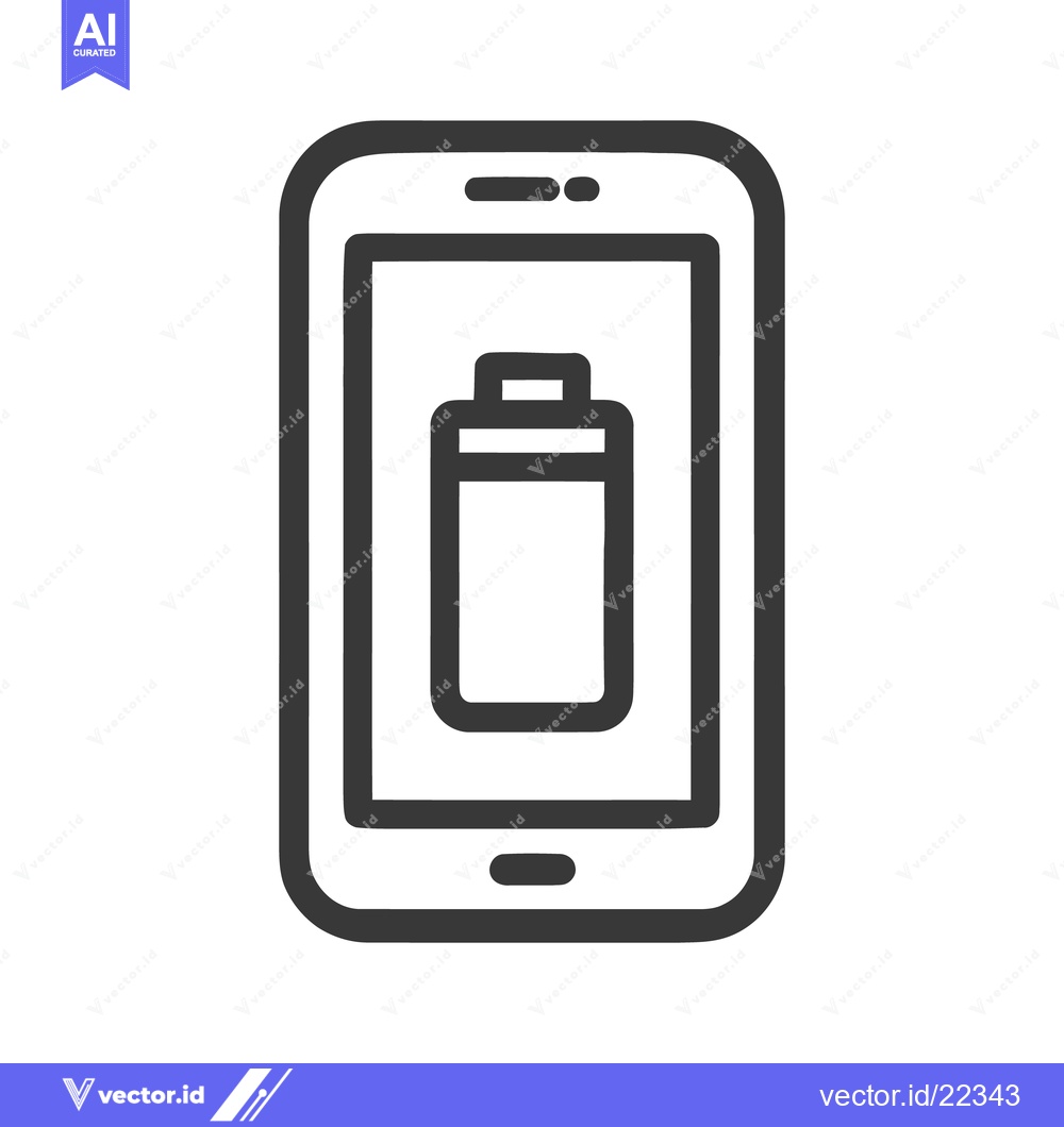 Premium Vector dari Smartphone Battery Icon: Minimalist Design, Charging Indicator, Techno