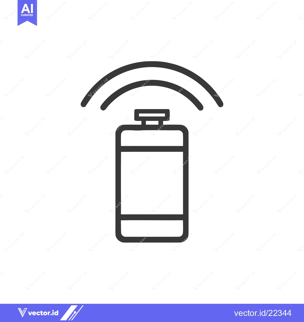 Premium Vector dari Minimalist Icon of Wireless Device with Signal Waves