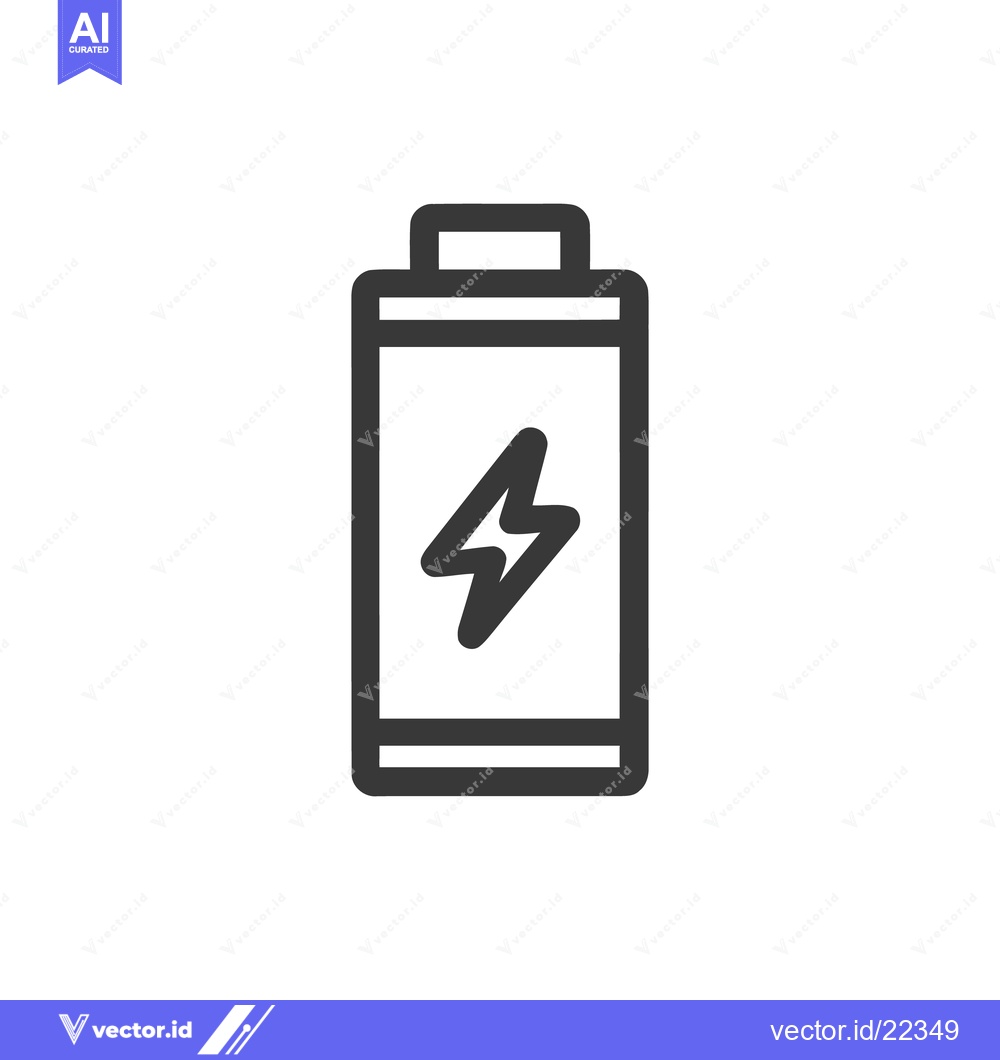 Premium Vector dari Minimalist Battery Icon with Lightning Bolt, Clean Energy Concept
