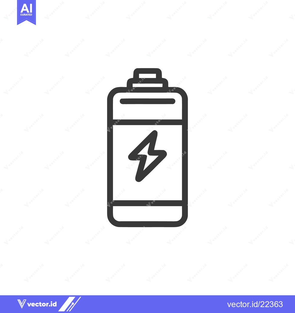 Premium Vector dari Battery Icon with Lightning Bolt, Minimalist Design, Energy Concept