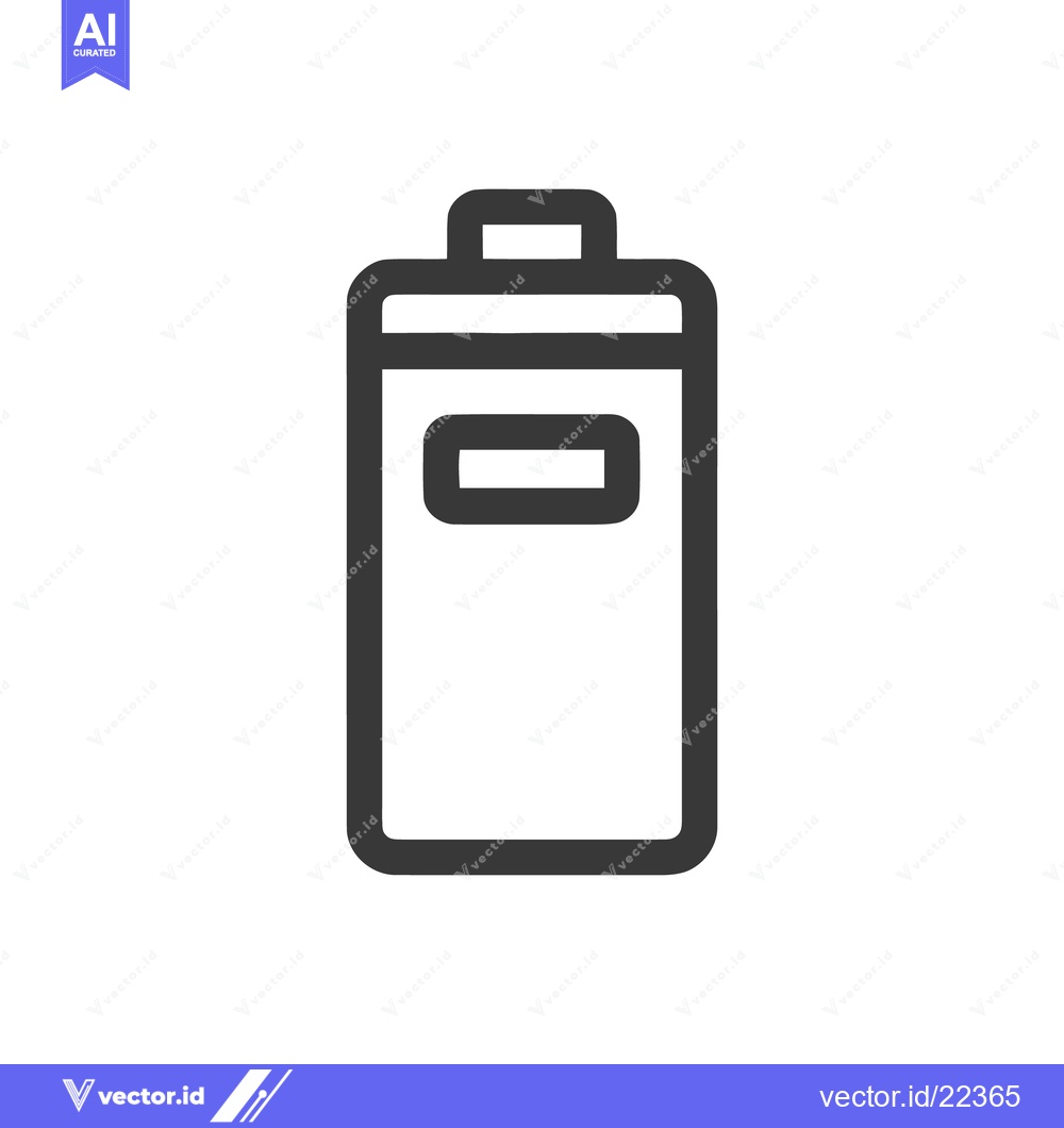 Premium Vector of Minimalist Black and White Trash Can Icon with Rounded Edges