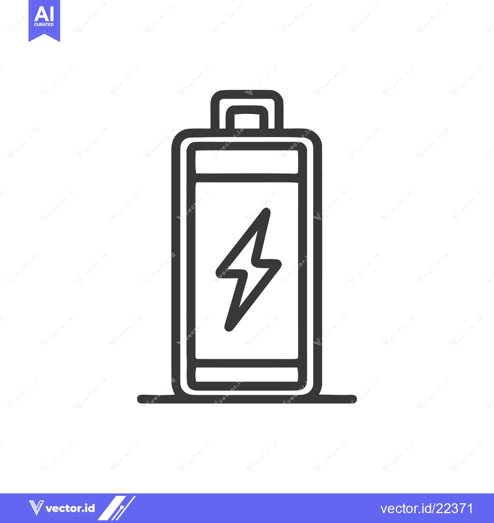 Premium Vector dari Minimalist Battery Icon with Lightning Bolt Symbol, Energy Concept