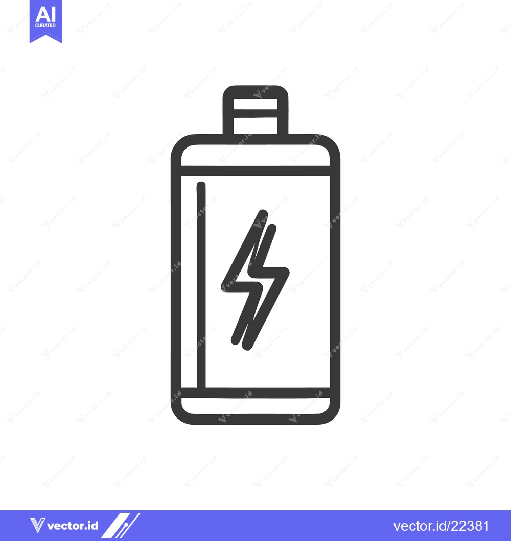 Premium Vector dari Energy Drink Icon: Bold Lightning Bolt in Minimalist Design