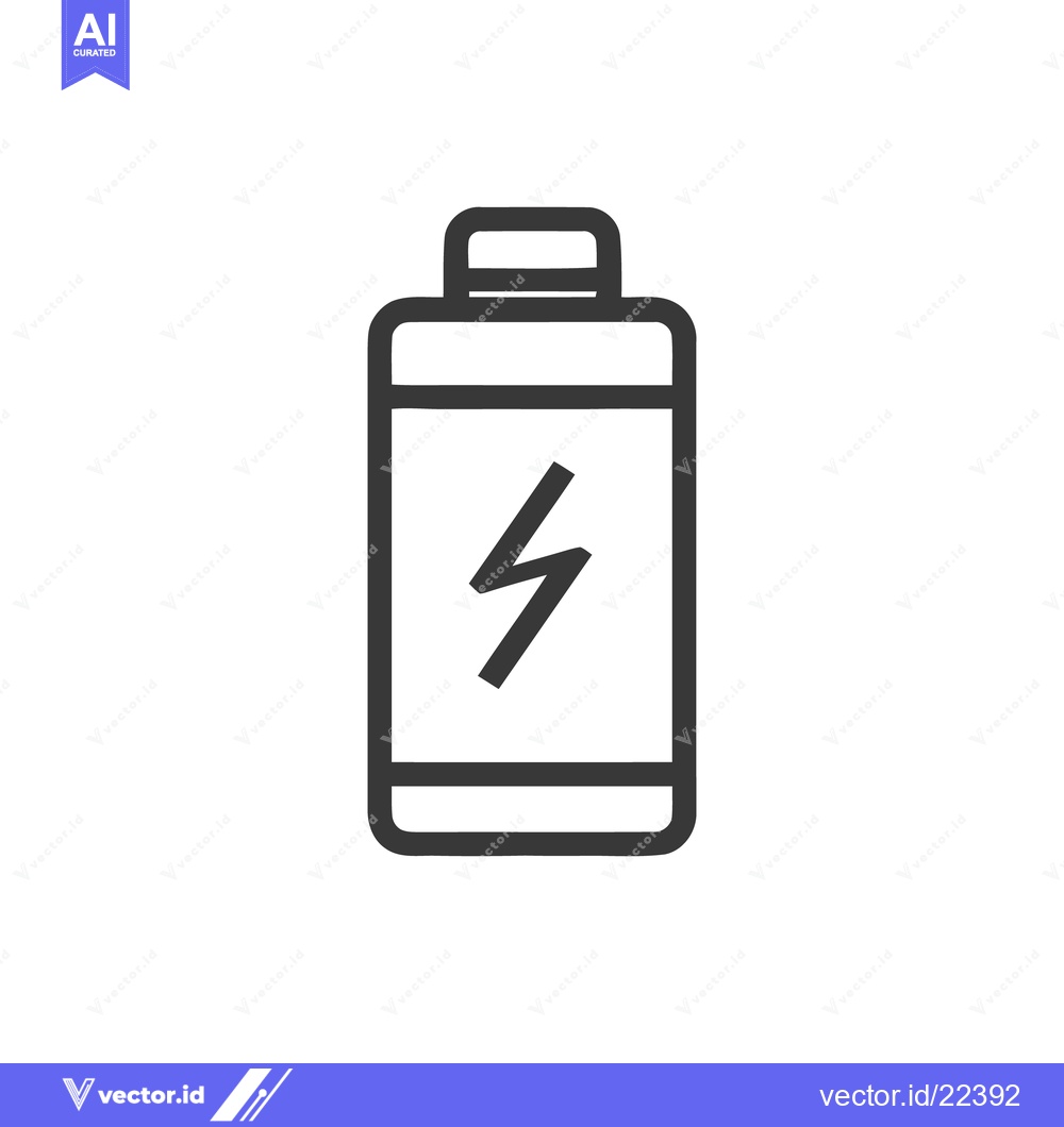 Premium Vector of Minimalist Energy Drink Icon: Bold Lightning Bolt Design on White Back