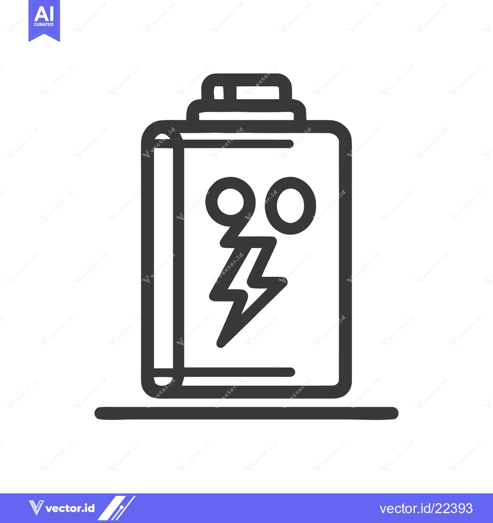 Premium Vector dari Bold Icon of Battery with Lightning Bolt Symbolizing Power and Energy