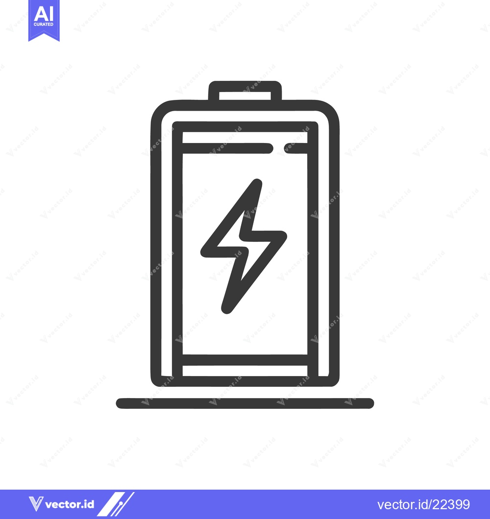 Premium Vector dari Battery Icon with Lightning Bolt, Minimalist Design, Energy Symbol
