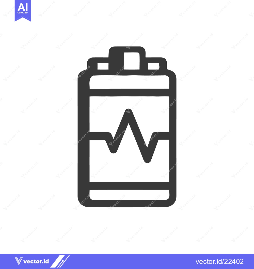 Premium Vector of Battery Icon with Heartbeat Symbol, Energy and Health Concept