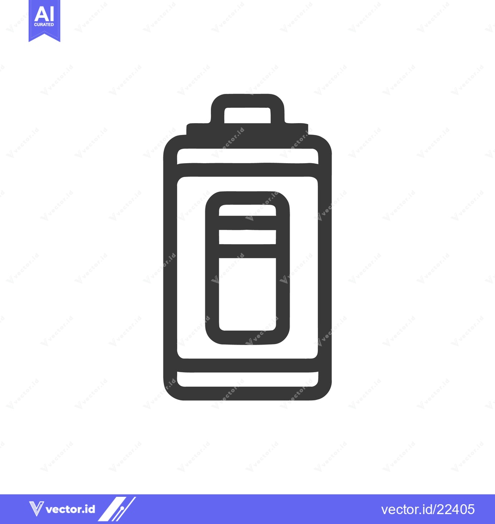 Premium Vector dari Minimalist Battery Icon: Bold Outline, Modern Design, Clean Energy Sym