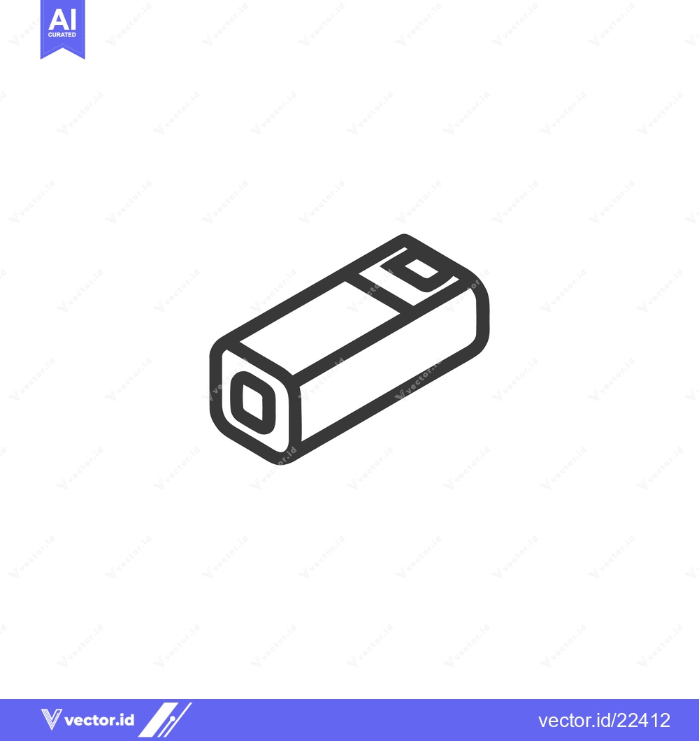 Premium Vector dari Minimalist USB Drive Icon: Clean Line Art on White Background