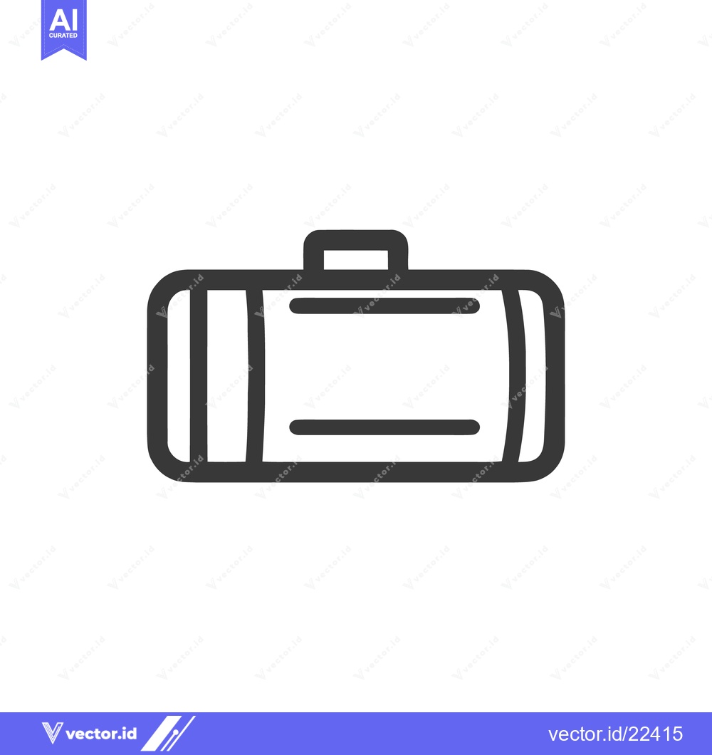 Premium Vector dari Minimalist Suitcase Icon: Simple, Bold Outline on White Background