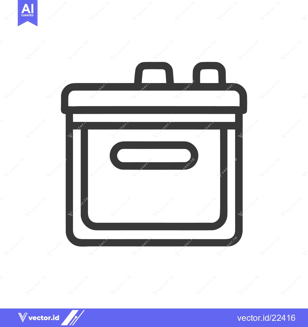 Premium Vector dari Minimalist Car Battery Icon with Rounded Edges on White Background