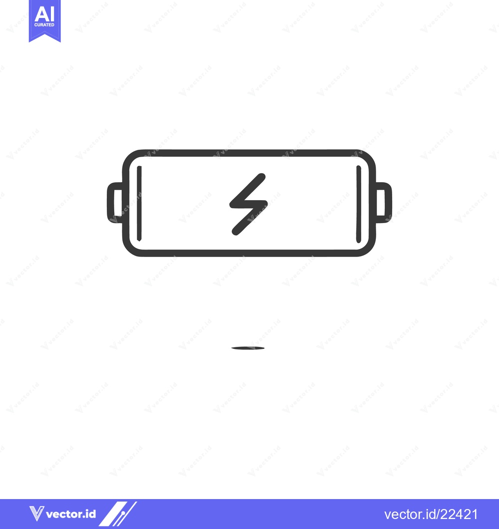 Premium Vector dari Minimalist Battery Icon with Lightning Bolt Symbol on White Background