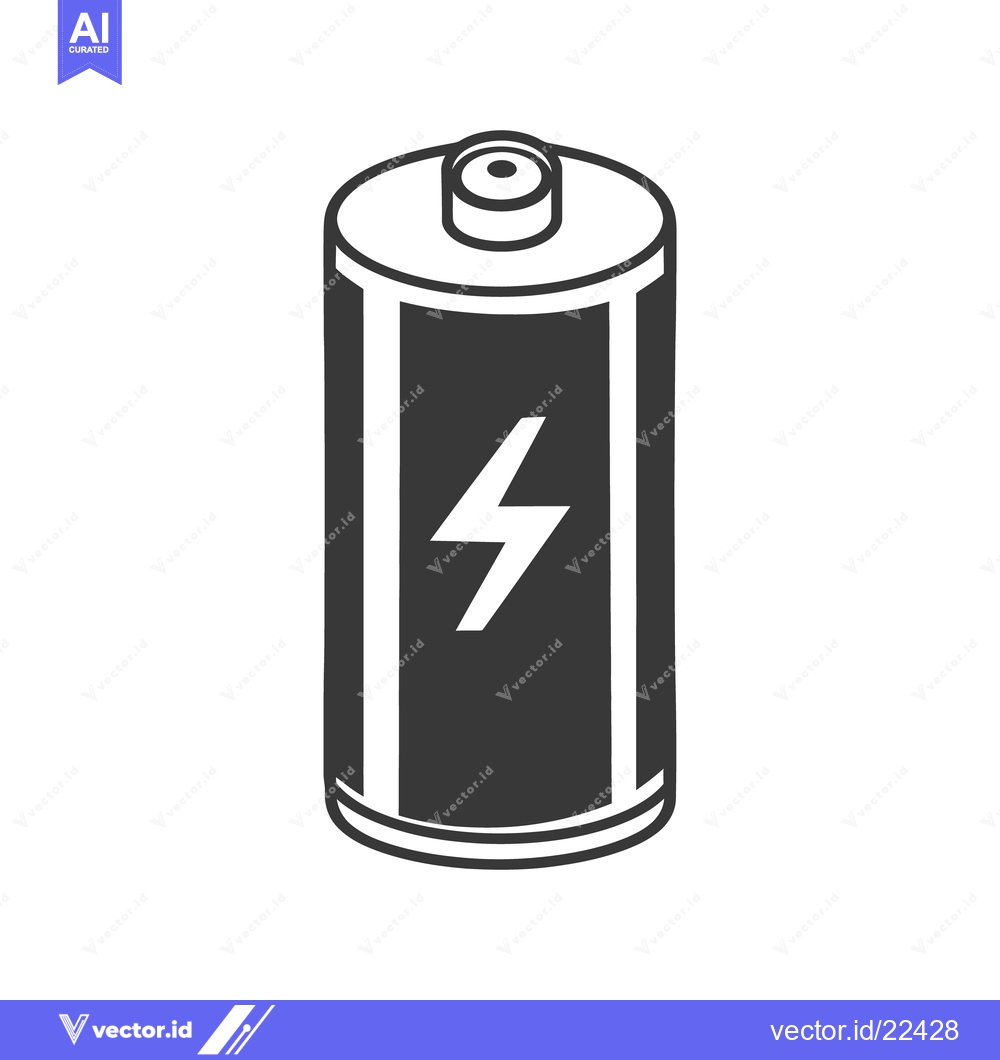 Premium Vector of A monochrome illustration of a single electric power cell