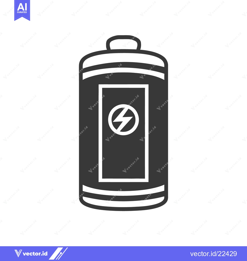 Premium Vector of A black and white simple image of a battery icon