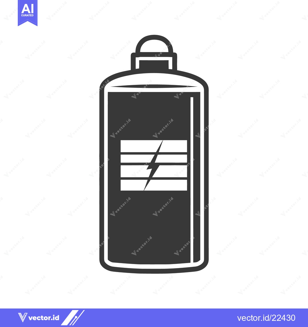 Premium Vector dari A black and white illustration depicting a battery icon for power