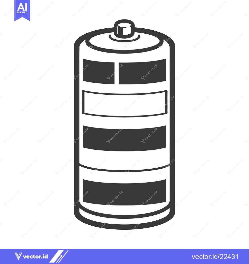 Premium Vector dari Simple monochrome illustration of a cylindrical power cell