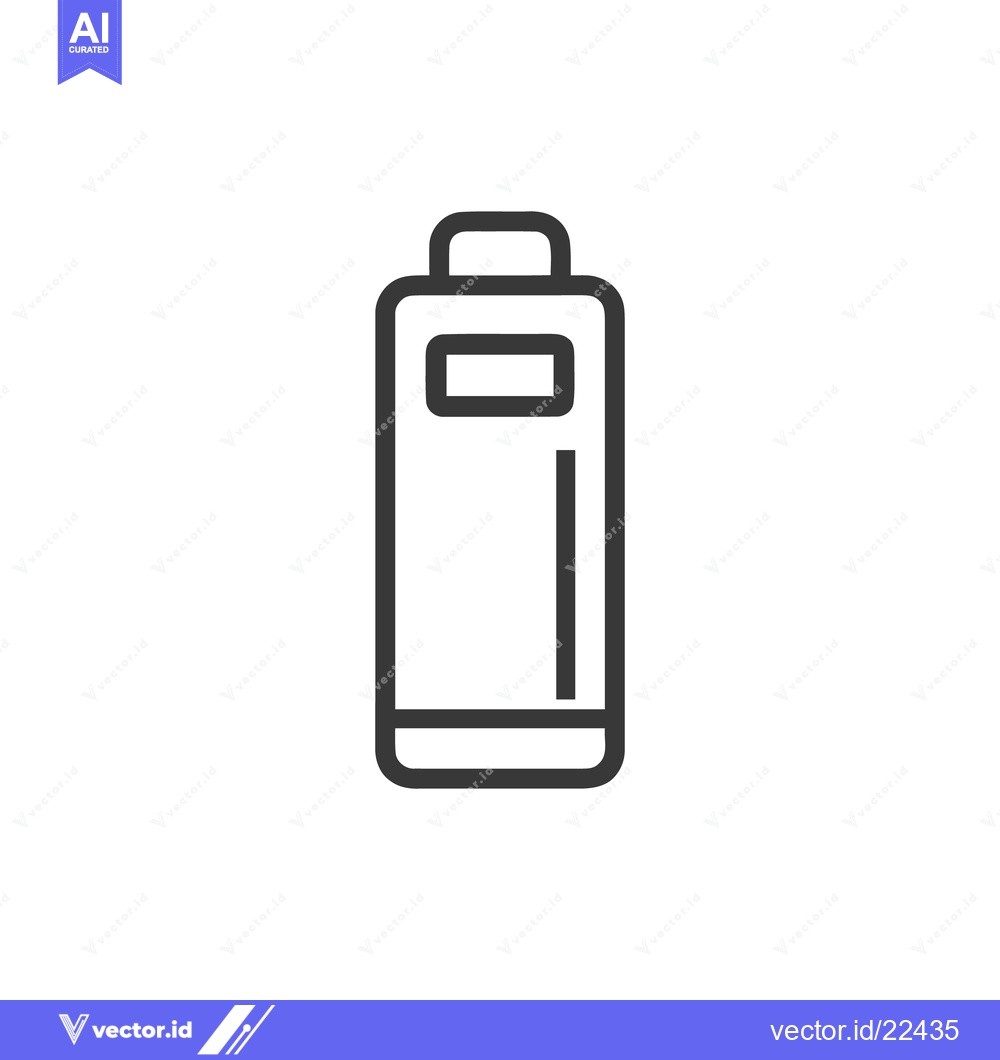 Premium Vector of Minimalist Battery Icon: Clean, Modern Design on White Background
