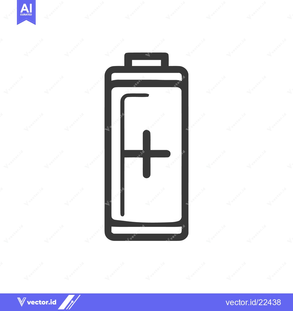 Premium Vector dari Minimalist Battery Icon with Positive Charge Symbol in Dark Gray