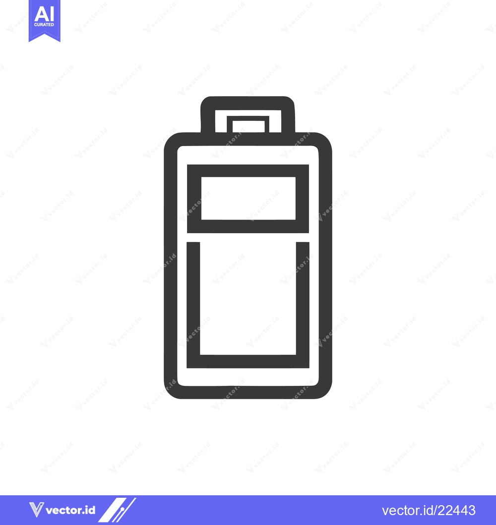 Premium Vector dari Minimalist Battery Icon: Low Charge Indicator with Bold Outline