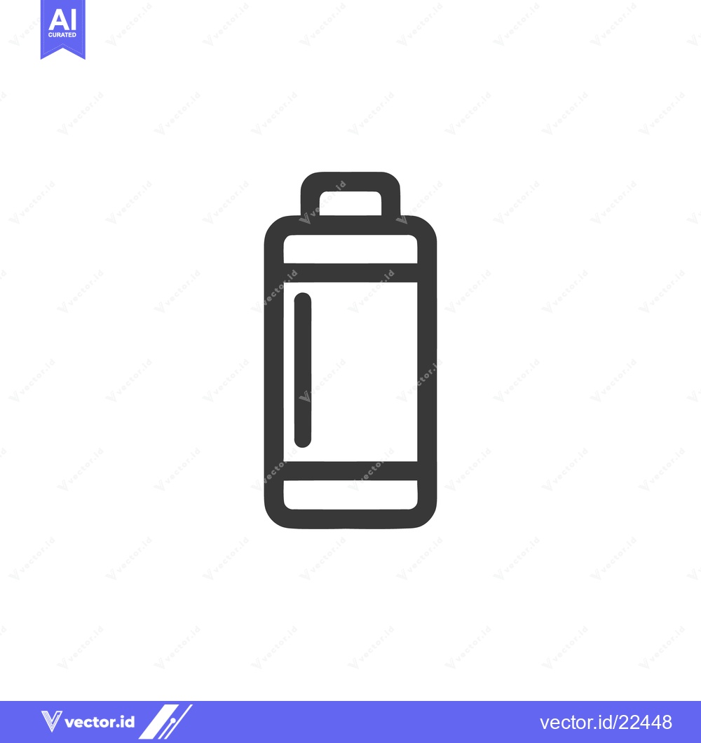 Premium Vector dari Minimalist Battery Icon: Bold Outline, Clean Design, Modern Symbolism