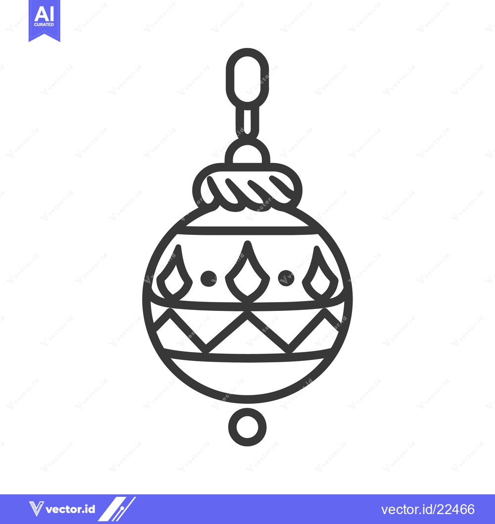Premium Vector of A simple black and white decorated ornamental ball illustration
