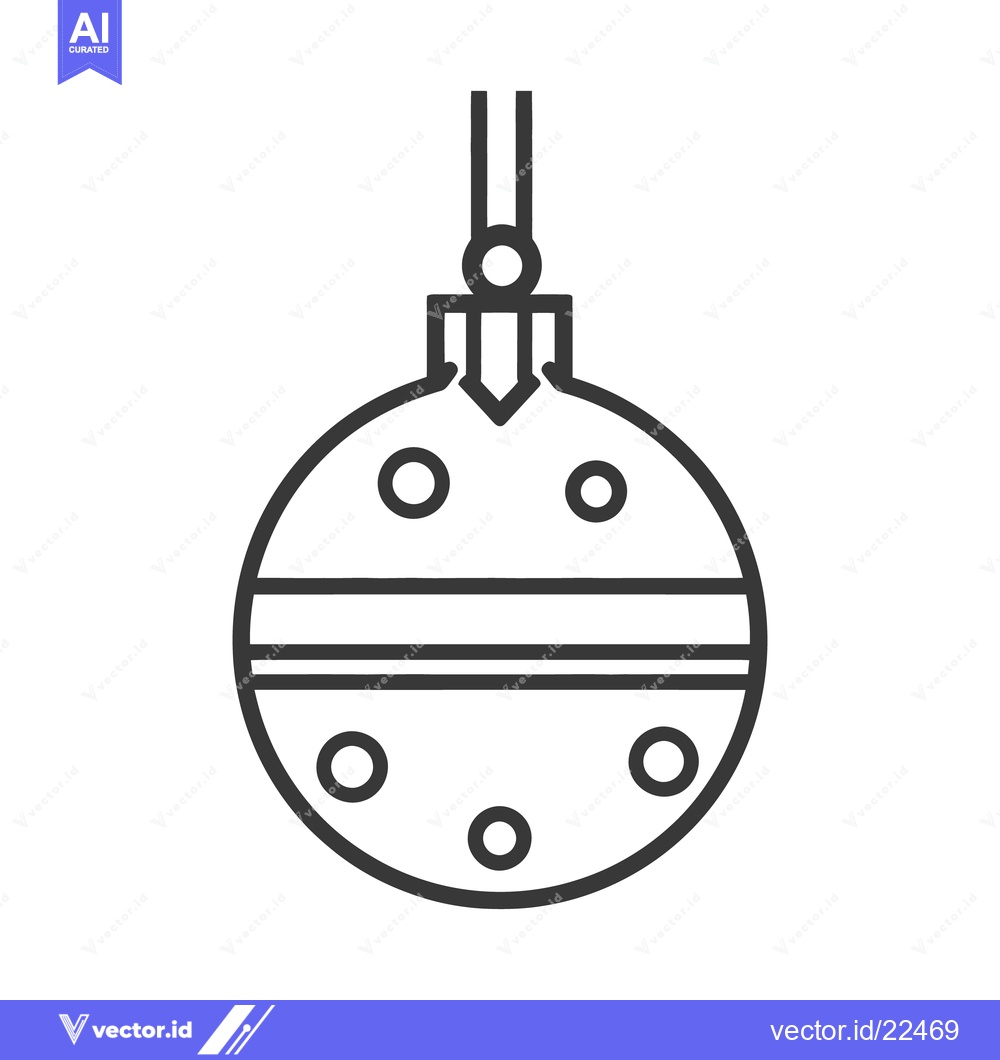 Premium Vector of A simple black and white graphic of a holiday decoration